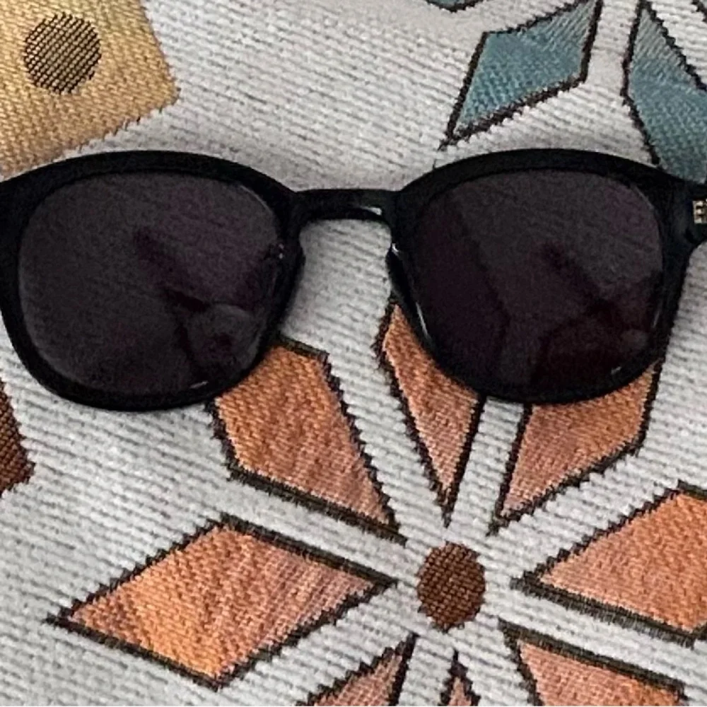Eyeleos Black Sunglasses with Gold Accents. Large size men or women